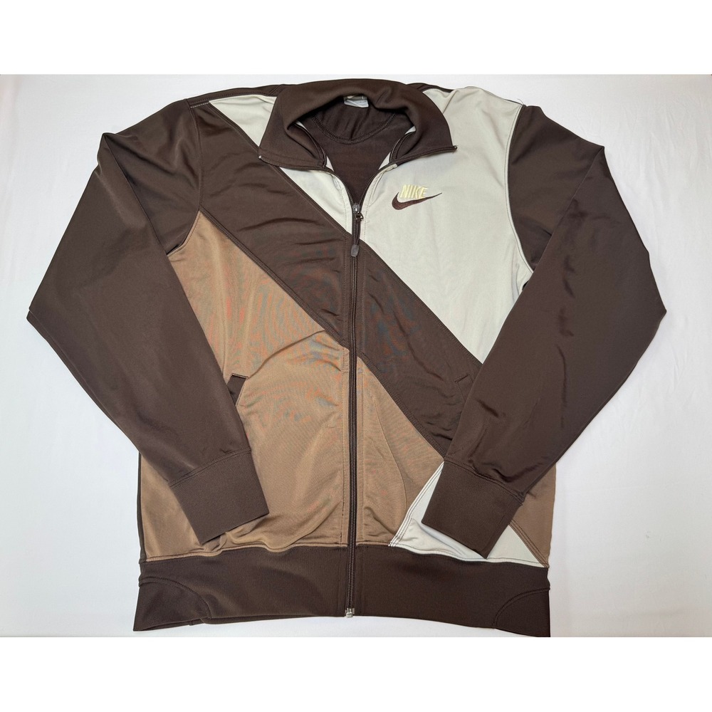 Nike Track Jacket 2008 Large Brown Colorblock Full Zip Sportswear Streetwear